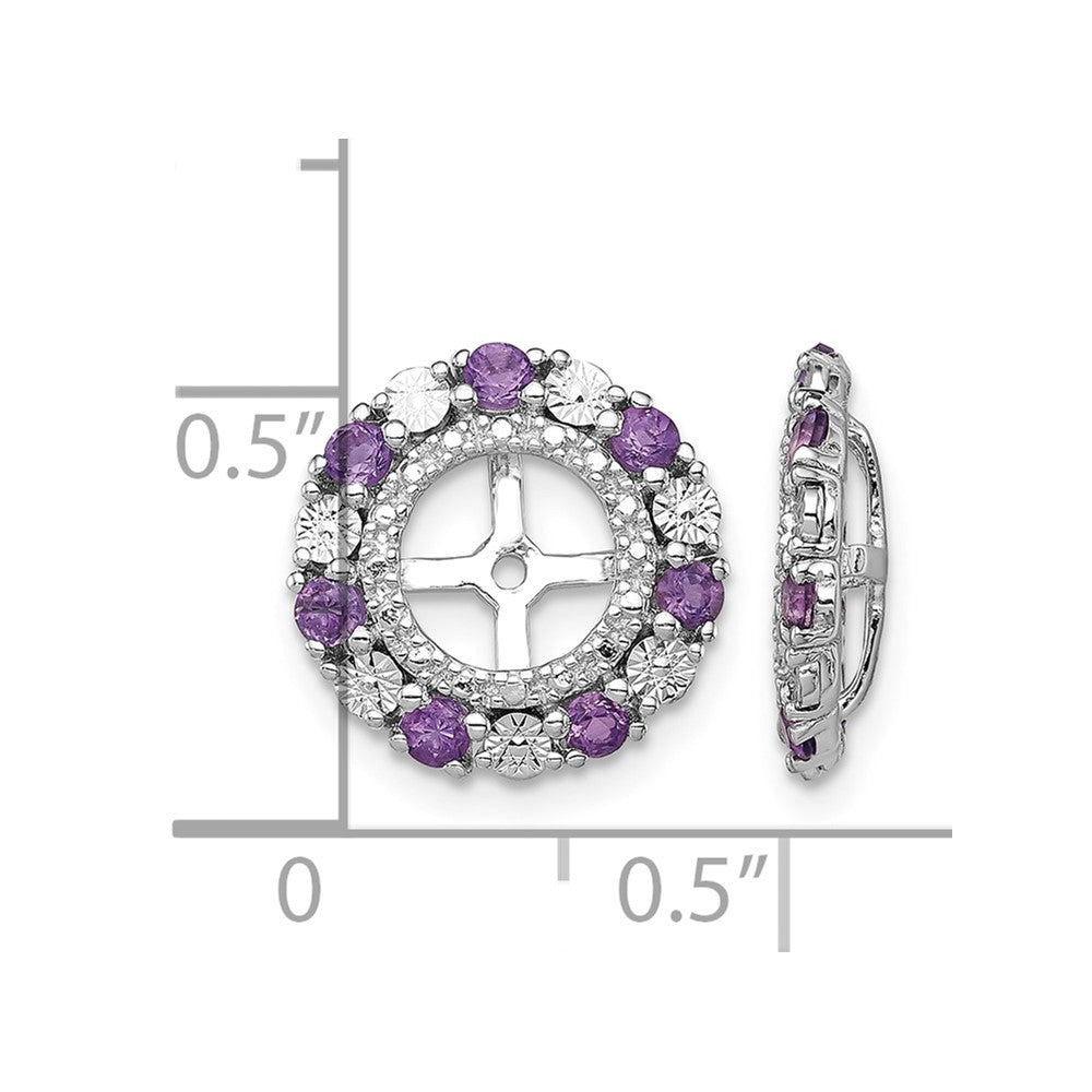 Sterling Silver Rhodium Amethyst Earring Jacket