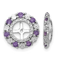 Sterling Silver Rhodium Amethyst Earring Jacket