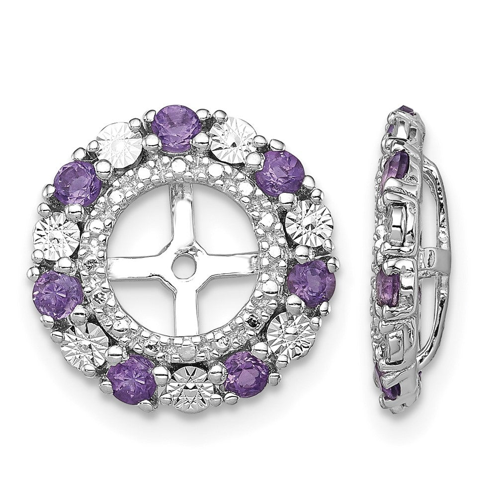 Sterling Silver Rhodium Amethyst Earring Jacket