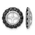 Sterling Silver Rhodium Diam. & Black Sapphire Earring Jacket