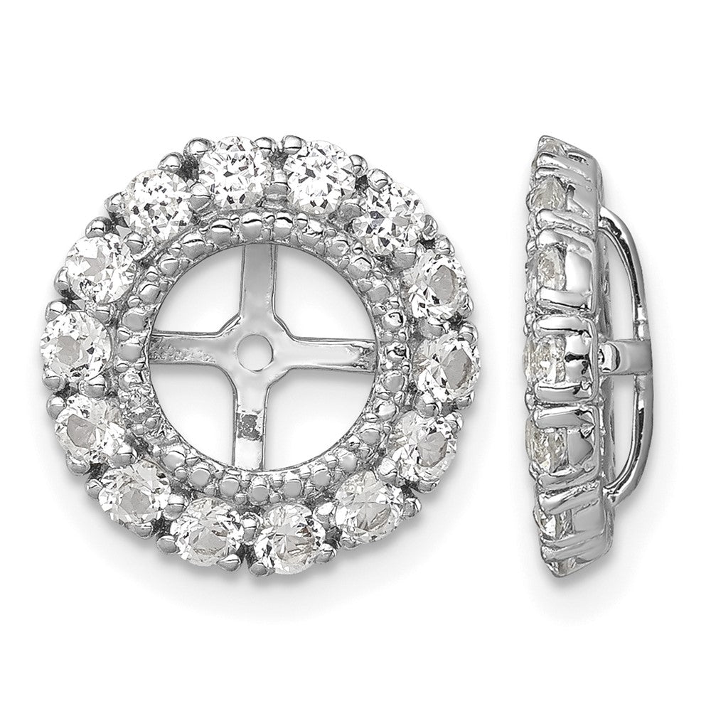 Sterling Silver Rhodium Diam. & White Topaz Earring Jacket