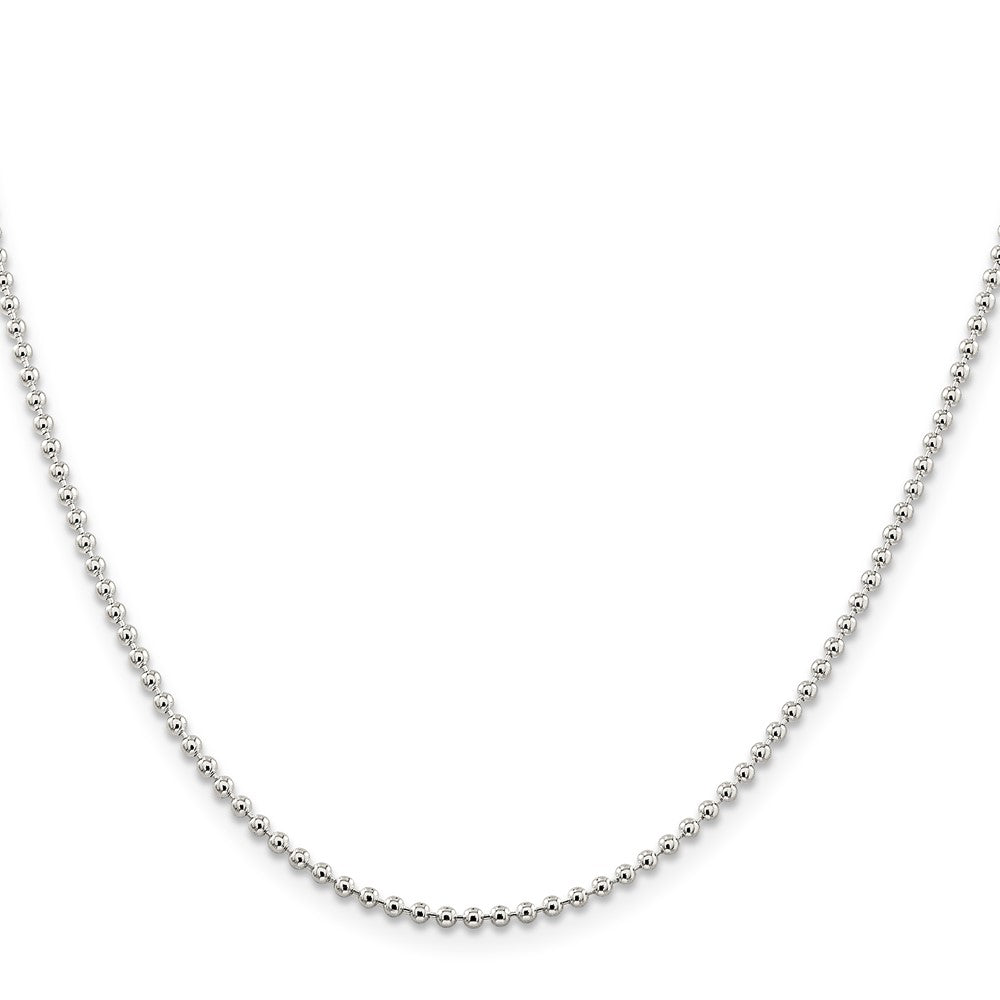 Sterling Silver 2mm Beaded Chain w/ ext.