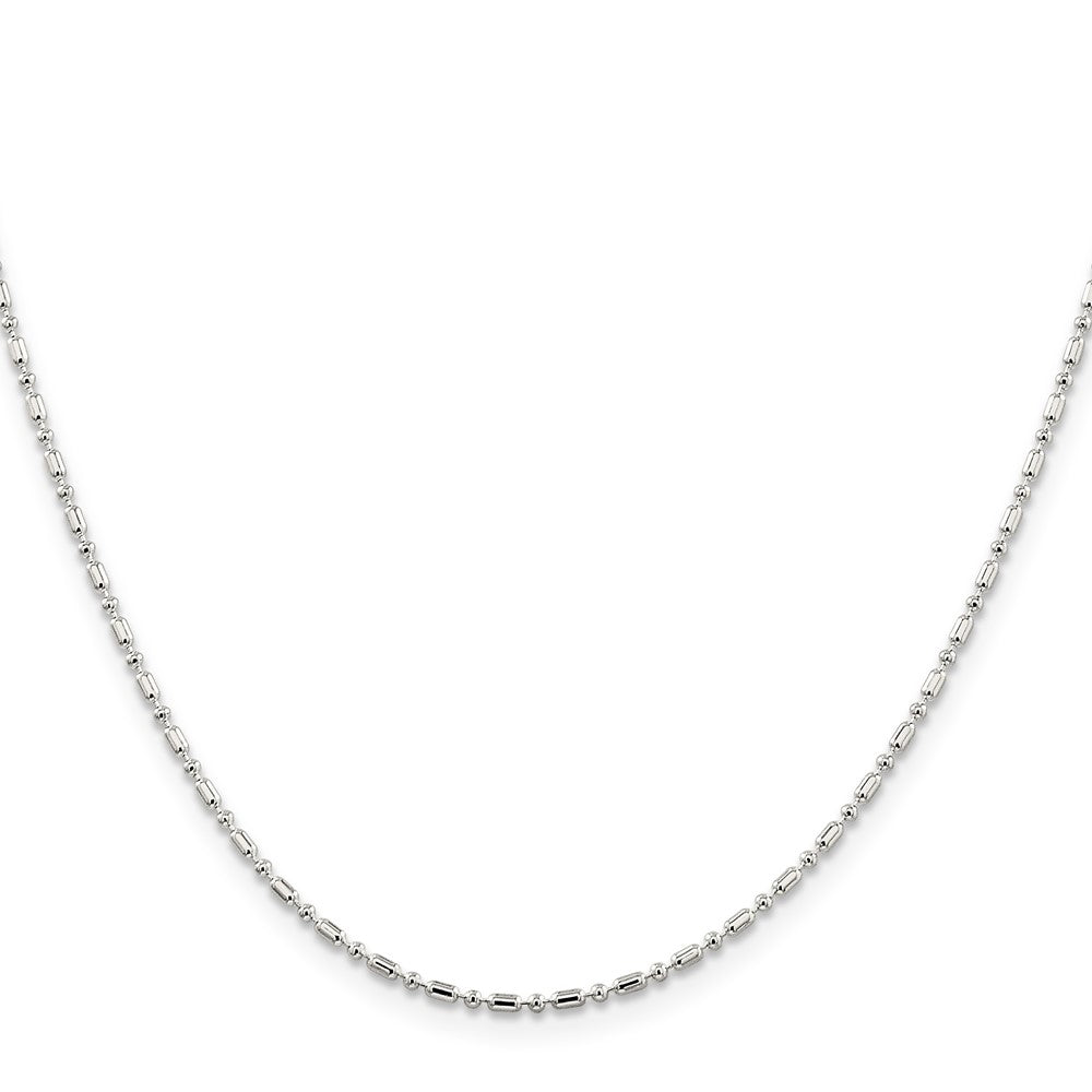 Sterling Silver 1.5mm Fancy Beaded Chain w/ ext.