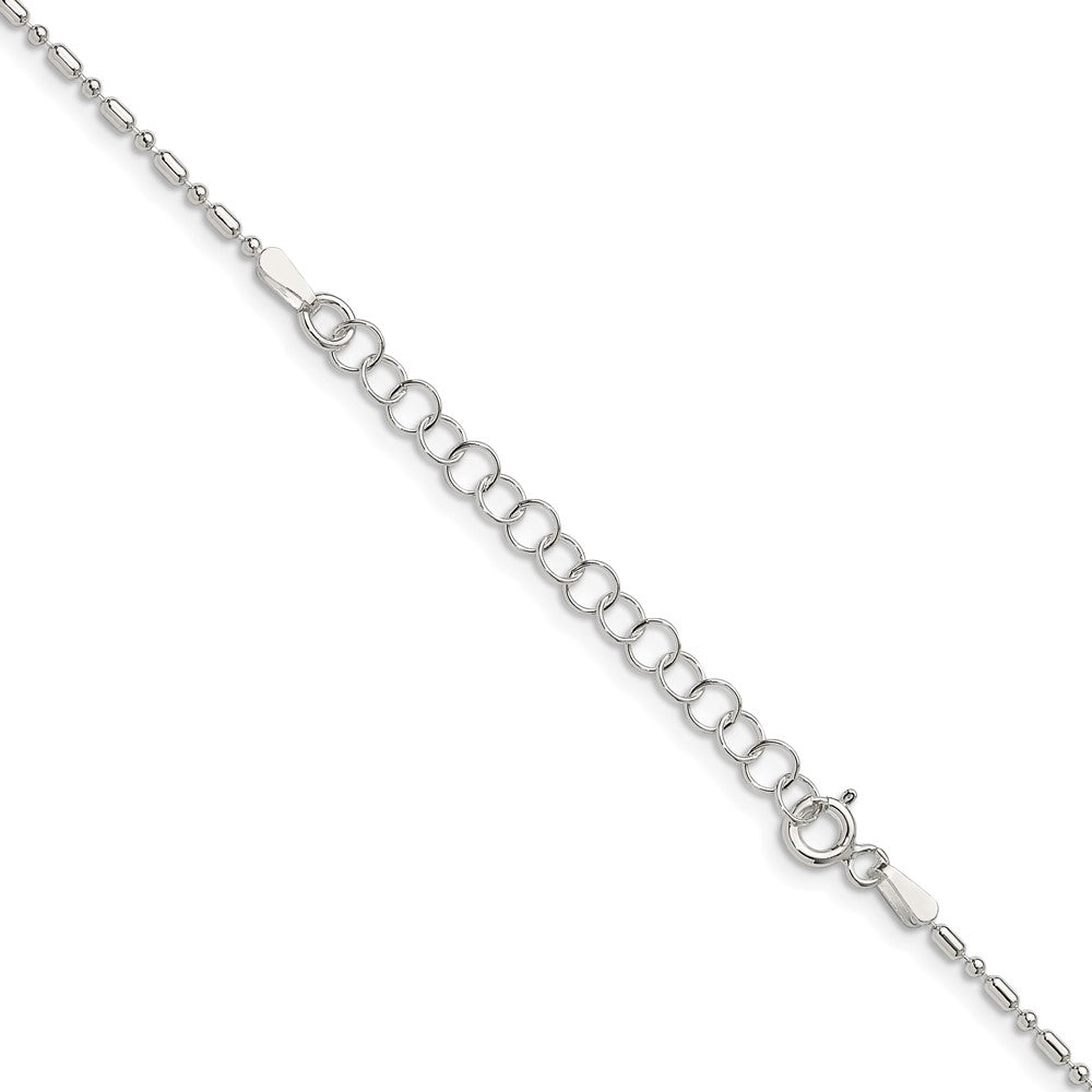 Sterling Silver 1.5mm Fancy Beaded Chain w/ ext.