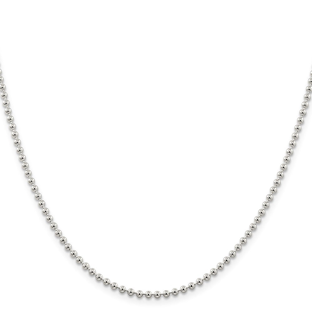Sterling Silver 2.35mm Beaded Chain w/ ext.