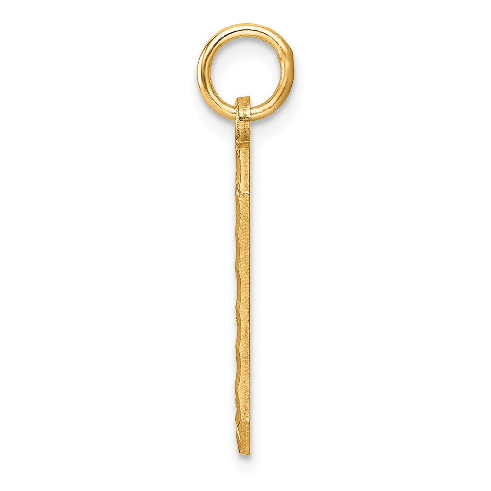Sterling Silver Gold-plated Large Diamond-cut #0 Charm