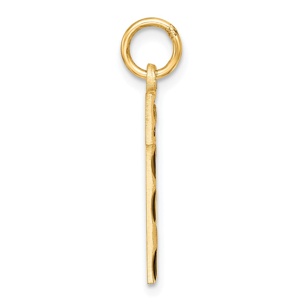 Sterling Silver Gold-plated Large Diamond-cut #1 Charm