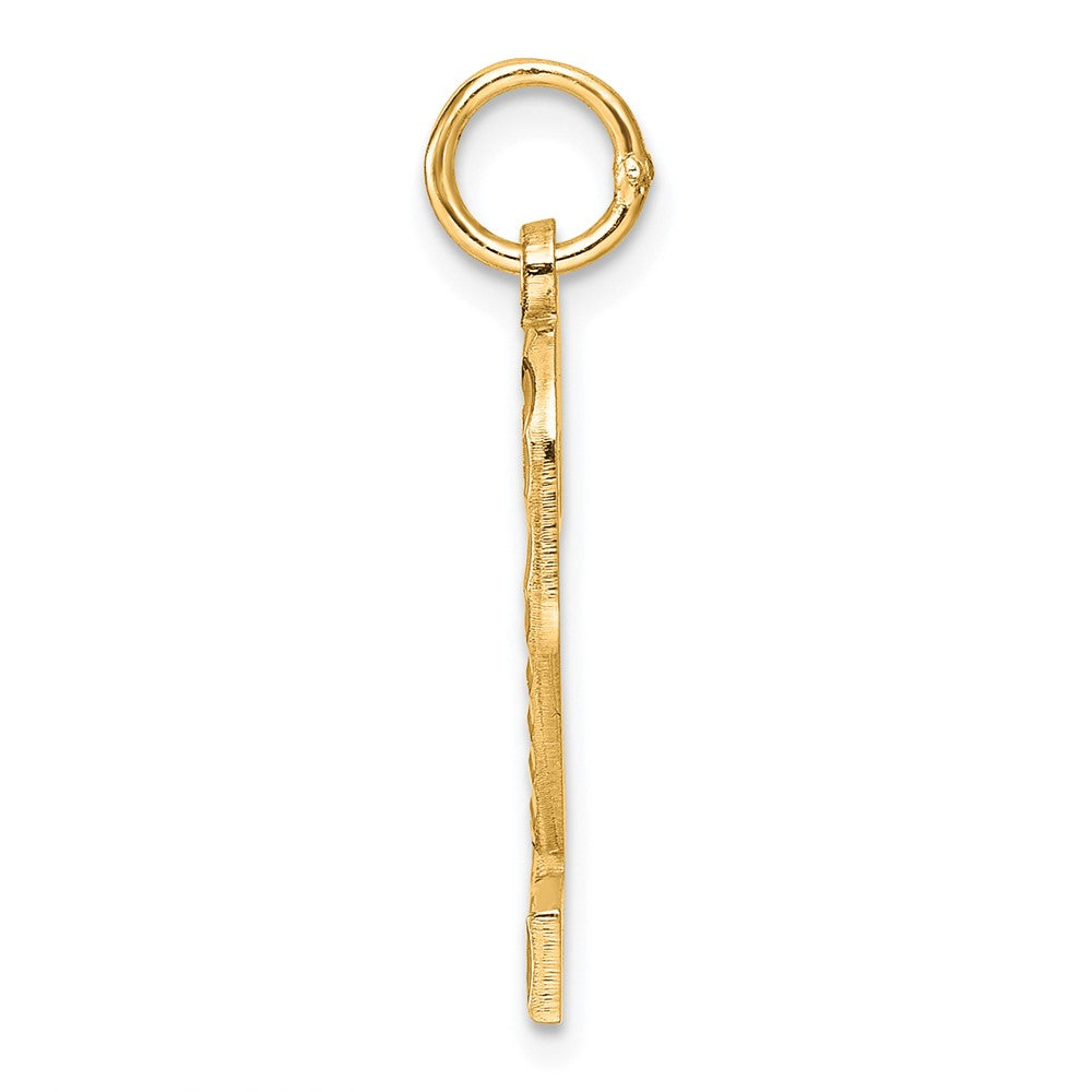 Sterling Silver Gold-plated Large Diamond-cut #2 Charm