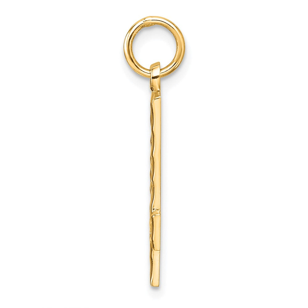 Sterling Silver Gold-plated Large Diamond-cut #4 Charm
