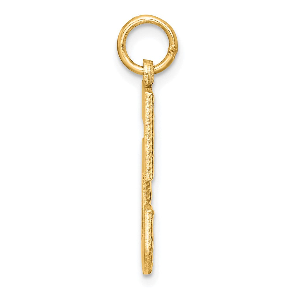 Sterling Silver Gold-plated Large Diamond-cut #5 Charm