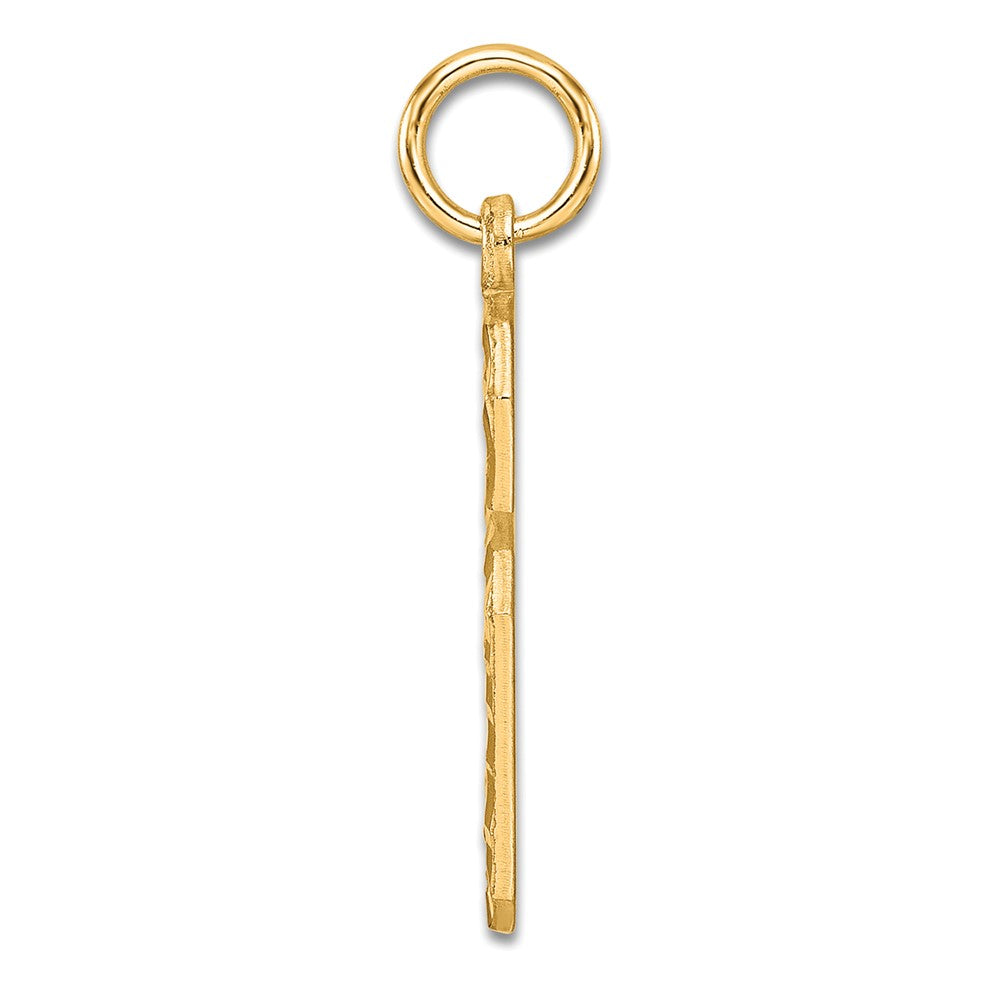 Sterling Silver Gold-plated Large Diamond-cut #6 Charm