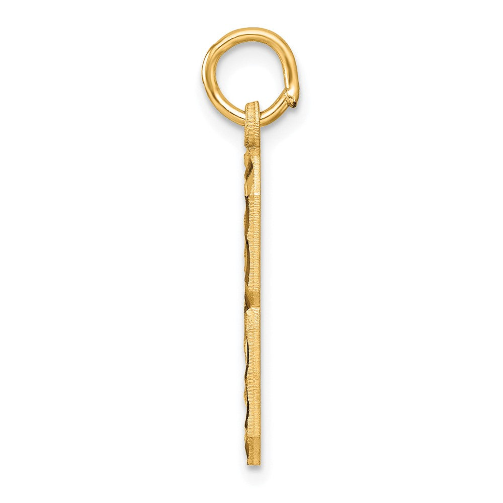 Sterling Silver Gold-plated Large Diamond-cut #8 Charm