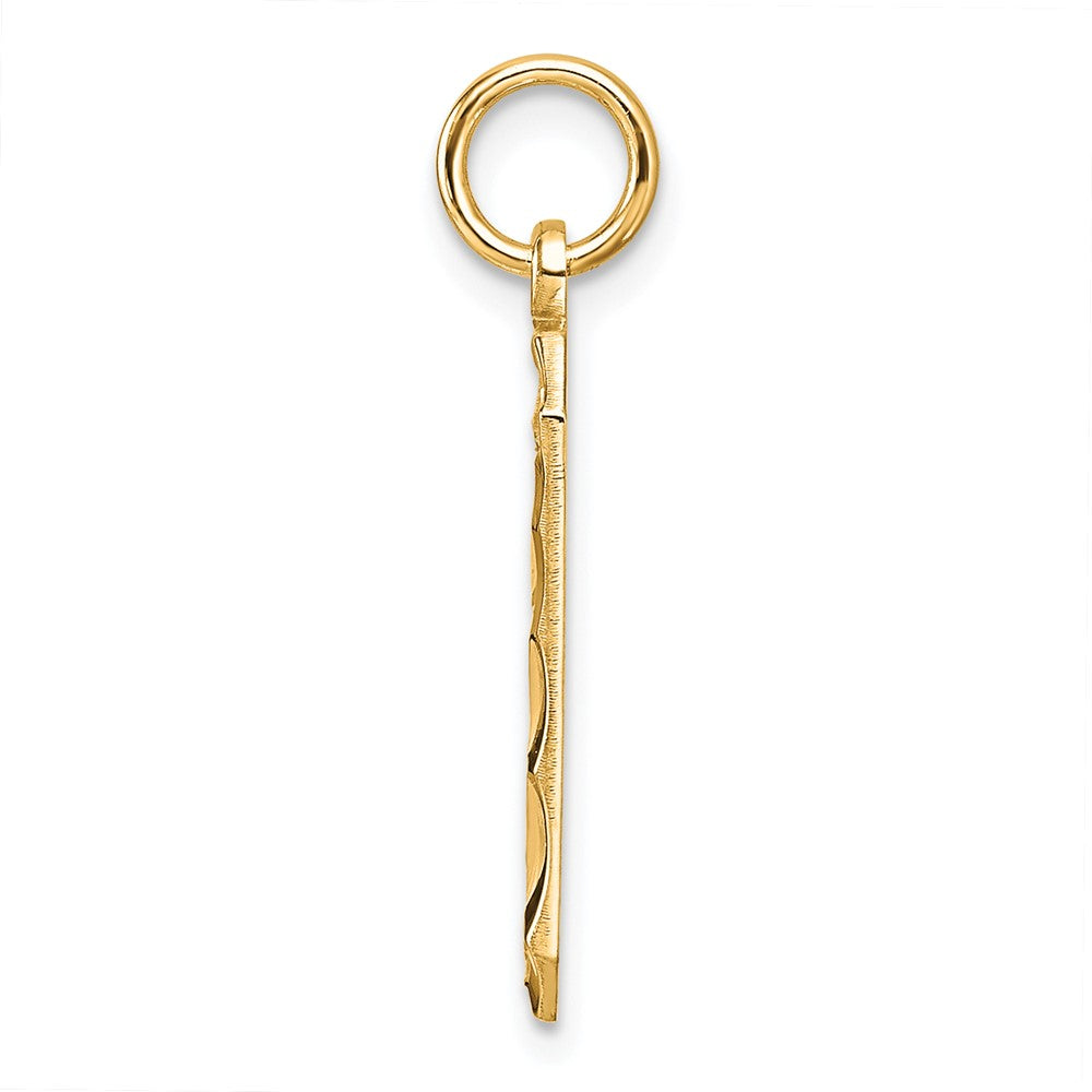 Sterling Silver Gold-plated Large Diamond-cut #9 Charm