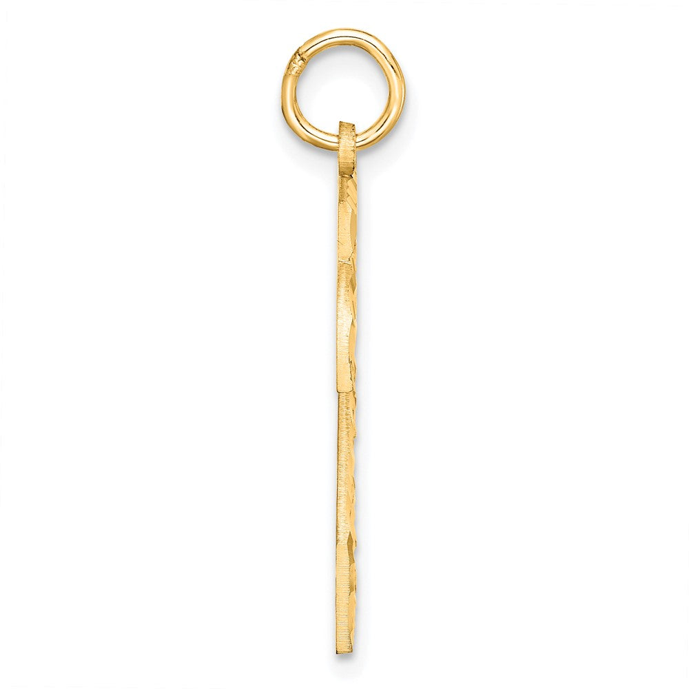 Sterling Silver Gold-plated Large Diamond-cut #23 Charm