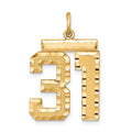 Sterling Silver Gold-plated Large Diamond-cut #31 Charm