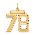 Sterling Silver Gold-plated Large Diamond-cut #78 Charm