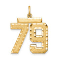 Sterling Silver Gold-plated Large Diamond-cut #79 Charm