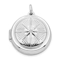 Sterling Silver Rhodium-plated CZ Compass 20mm Round Locket