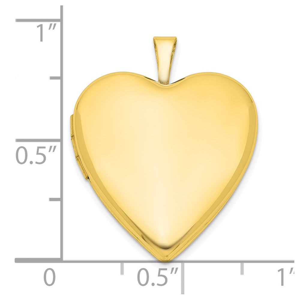 Sterling Silver Gold-plated 20mm Polished Front/Satin Back Heart Locket