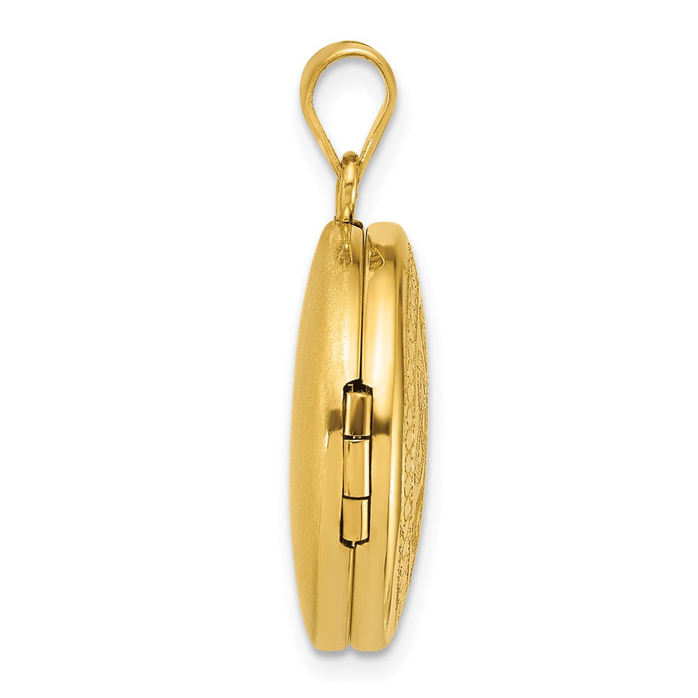 Sterling Silver Gold-plt Brushed / Polished Celtic Trinity 20mm Round Locke