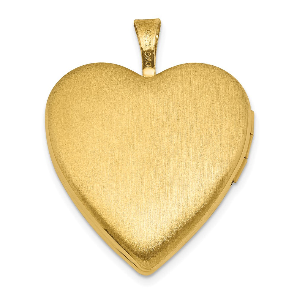SS Gold-plated Brushed / Polished Pink Angel Resin Cameo 20mm Heart Locket