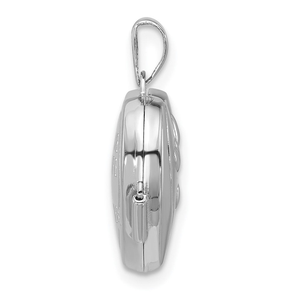 Sterling Silver RH-plated My Love My Life My Forever 15mm Heart Locket