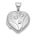 Sterling Silver RH-plated My Love My Life My Forever 15mm Heart Locket