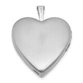 SS RH-pl Brushed And Polished Pink Flowers Resin Cameo 20mm Heart Locket