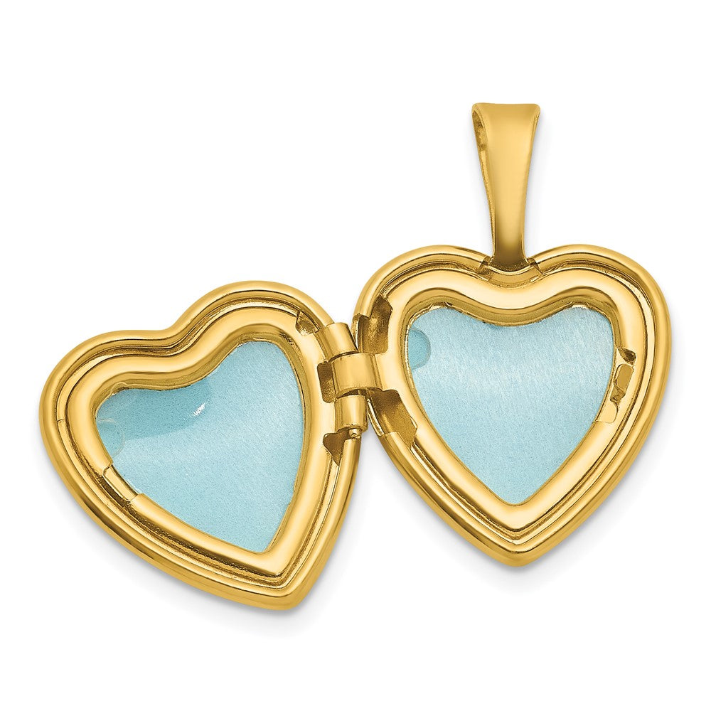 SS Gold-plated Brushed And Polished Footprints 12mm Heart Locket