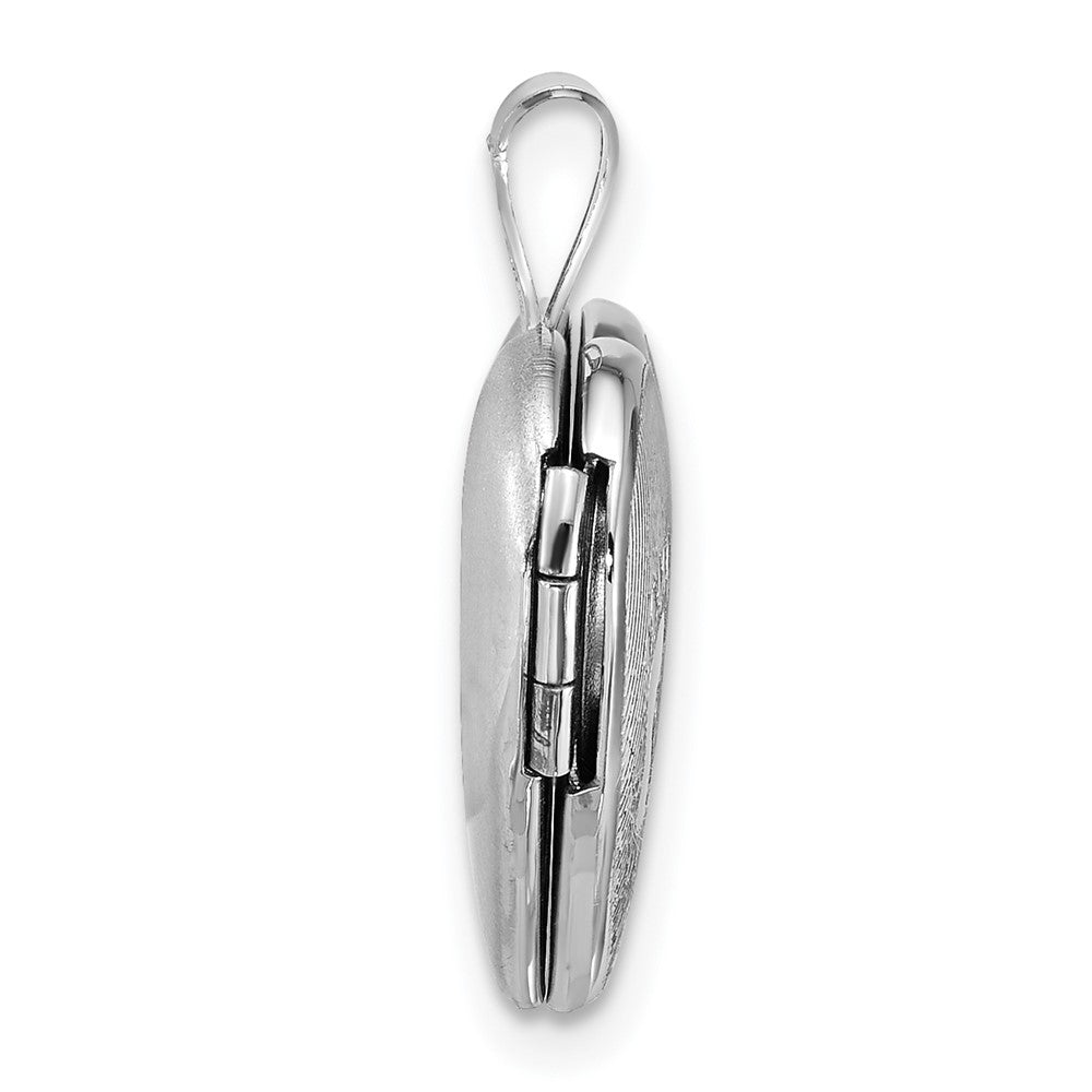 SS RH-pl Brushed And Polished Footprints And Star 16mm Heart Locket
