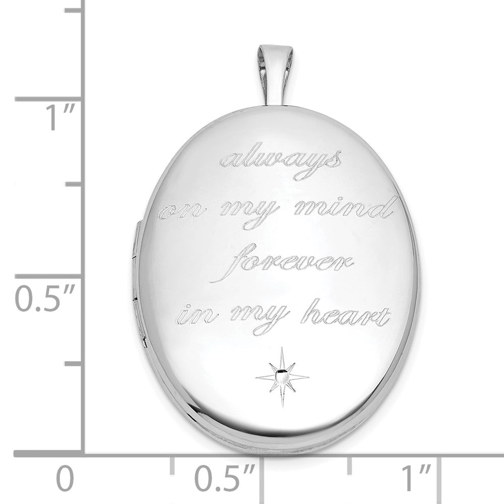 SS RH-pl Brushed And Polished ALWAYS ON MY MIND... 26mm Oval Locket