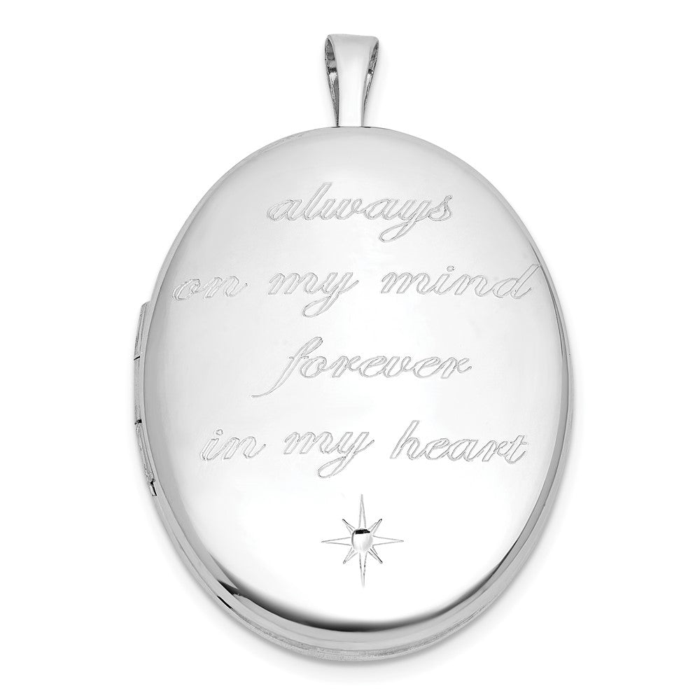 SS RH-pl Brushed And Polished ALWAYS ON MY MIND... 26mm Oval Locket
