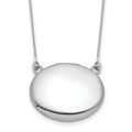 Sterling Silver RH-pl Brushed/Polished 20mm Oval Locket w/2in ext. Necklace