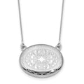 Sterling Silver RH-pl 20mm Oval Filigree Design Locket w/2 in ext. Necklace