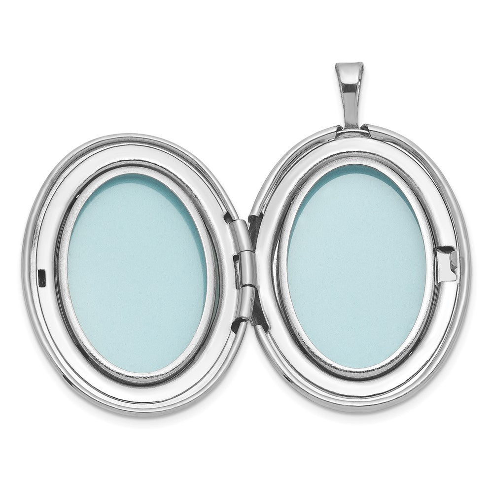 SS RH-pl Brushed And Polished Miraculous Medal 20mm Oval Locket