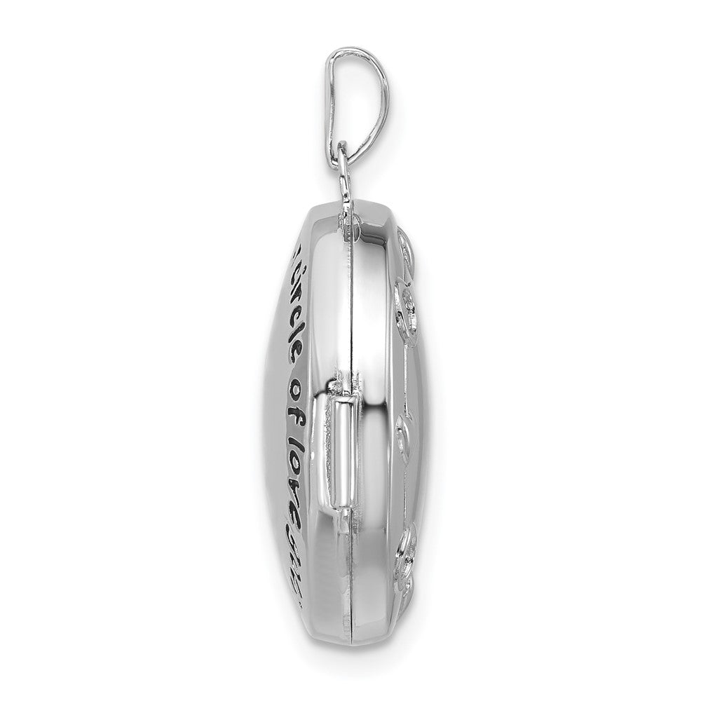 SS RH-plated Our Circle Of Love.. Reversible Hearts 20mm Round Locket