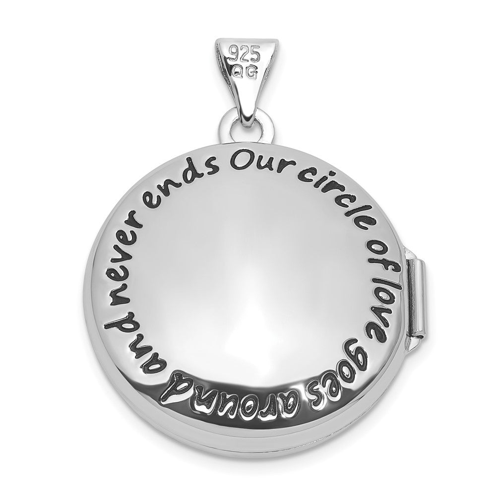 SS RH-plated Our Circle Of Love.. Reversible Hearts 20mm Round Locket