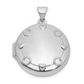 SS RH-plated Our Circle Of Love.. Reversible Hearts 20mm Round Locket