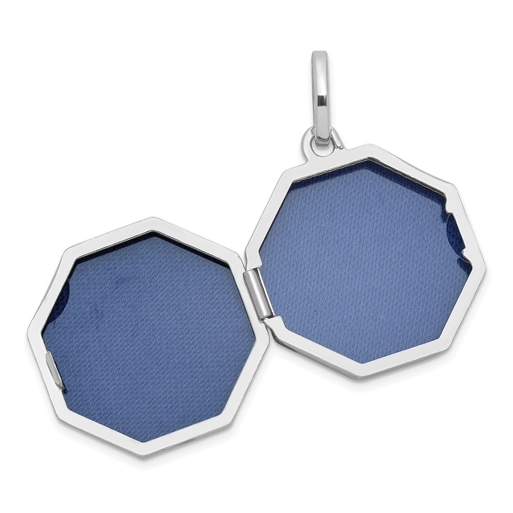 SS RH-plated Polished with Border 18mm Octagon Shaped Locket