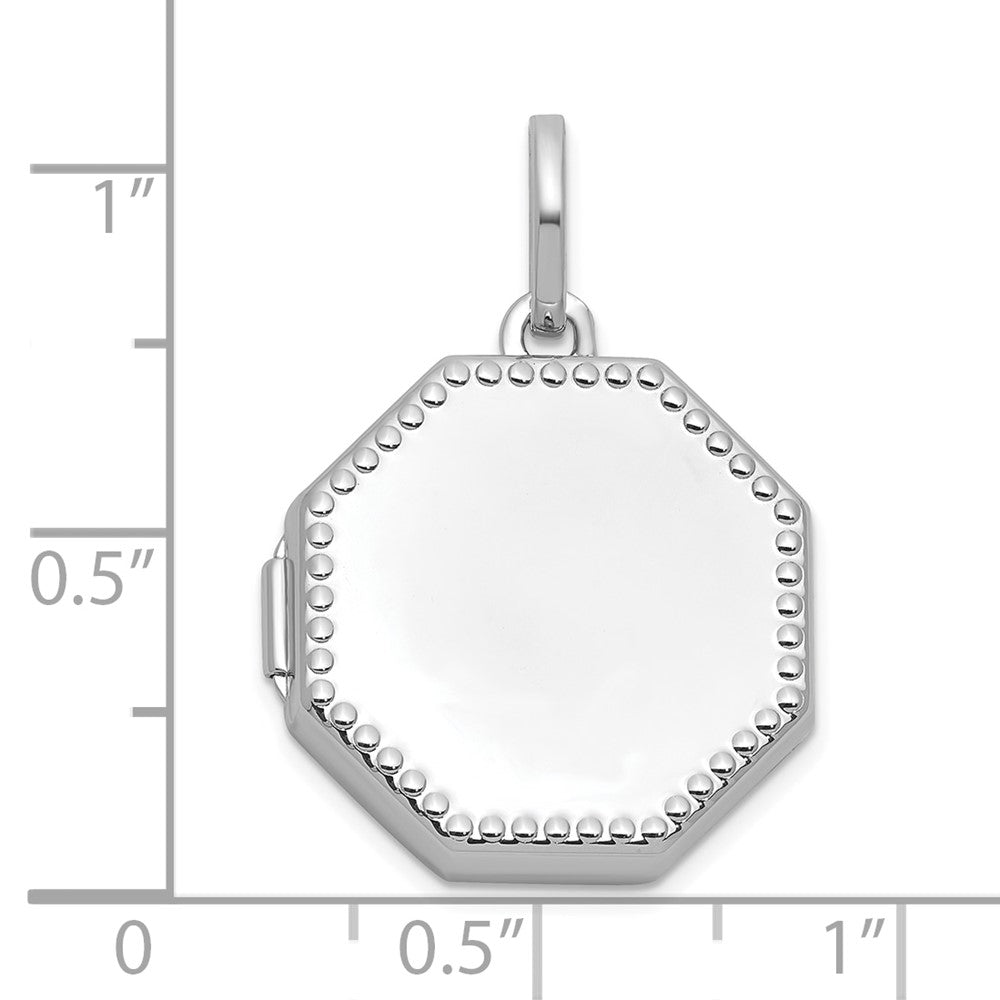 SS RH-plated Polished with Border 18mm Octagon Shaped Locket