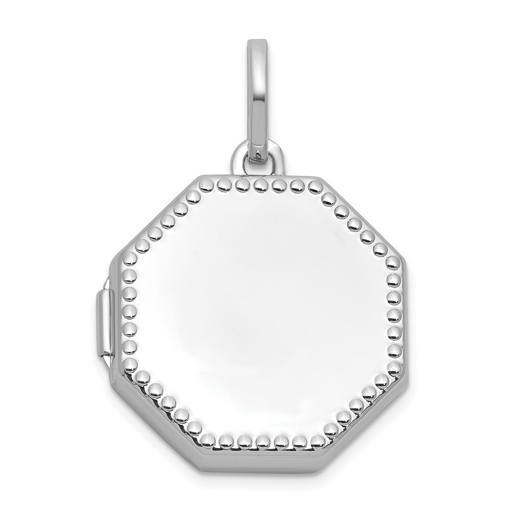 SS RH-plated Polished with Border 18mm Octagon Shaped Locket