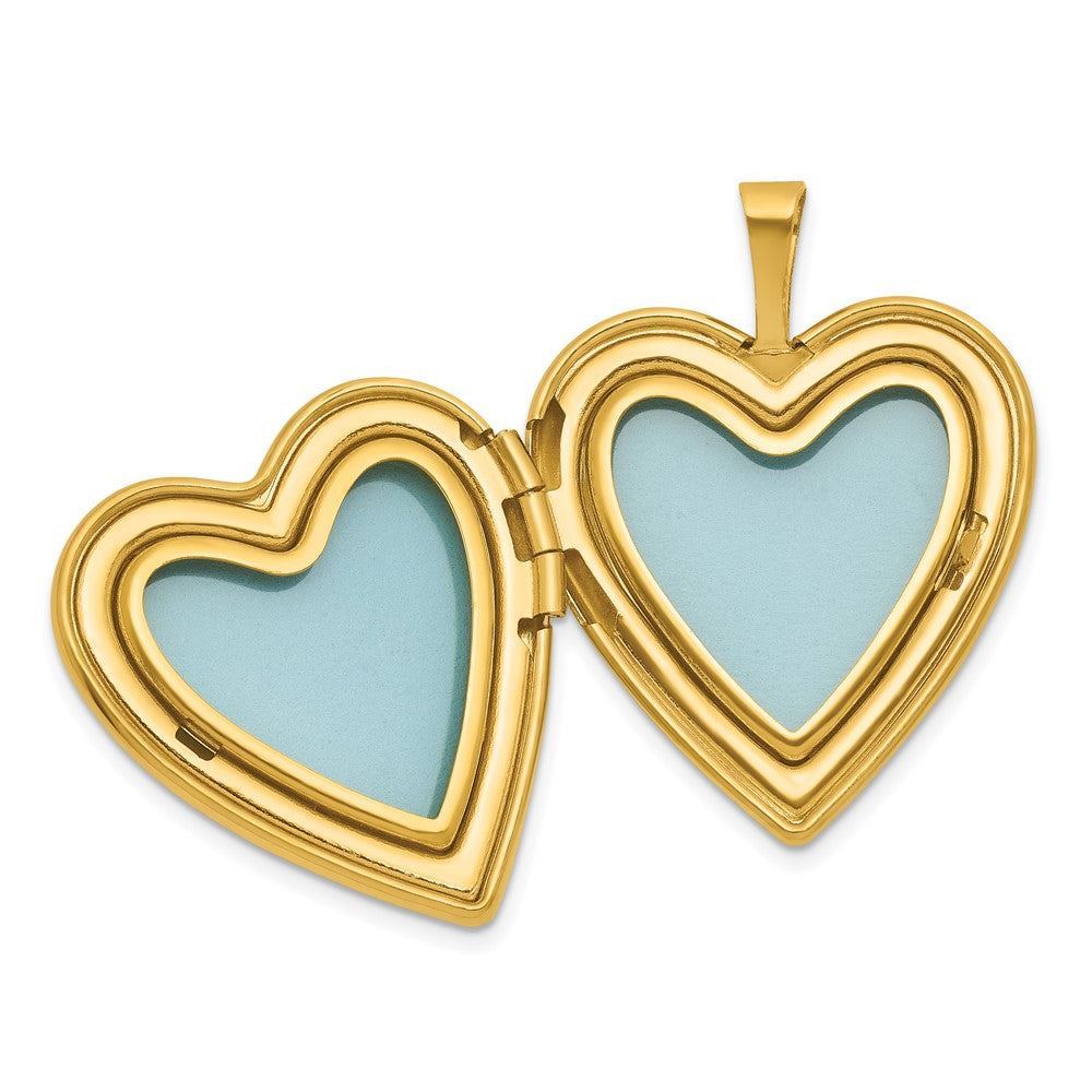 Sterling Silver Gold-plt Brushed / Polished Unicorn/Alicorn 20mm Heart Lock