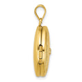 SS Gold-plated Brushed And Polished Diamond 20mm Round Locket