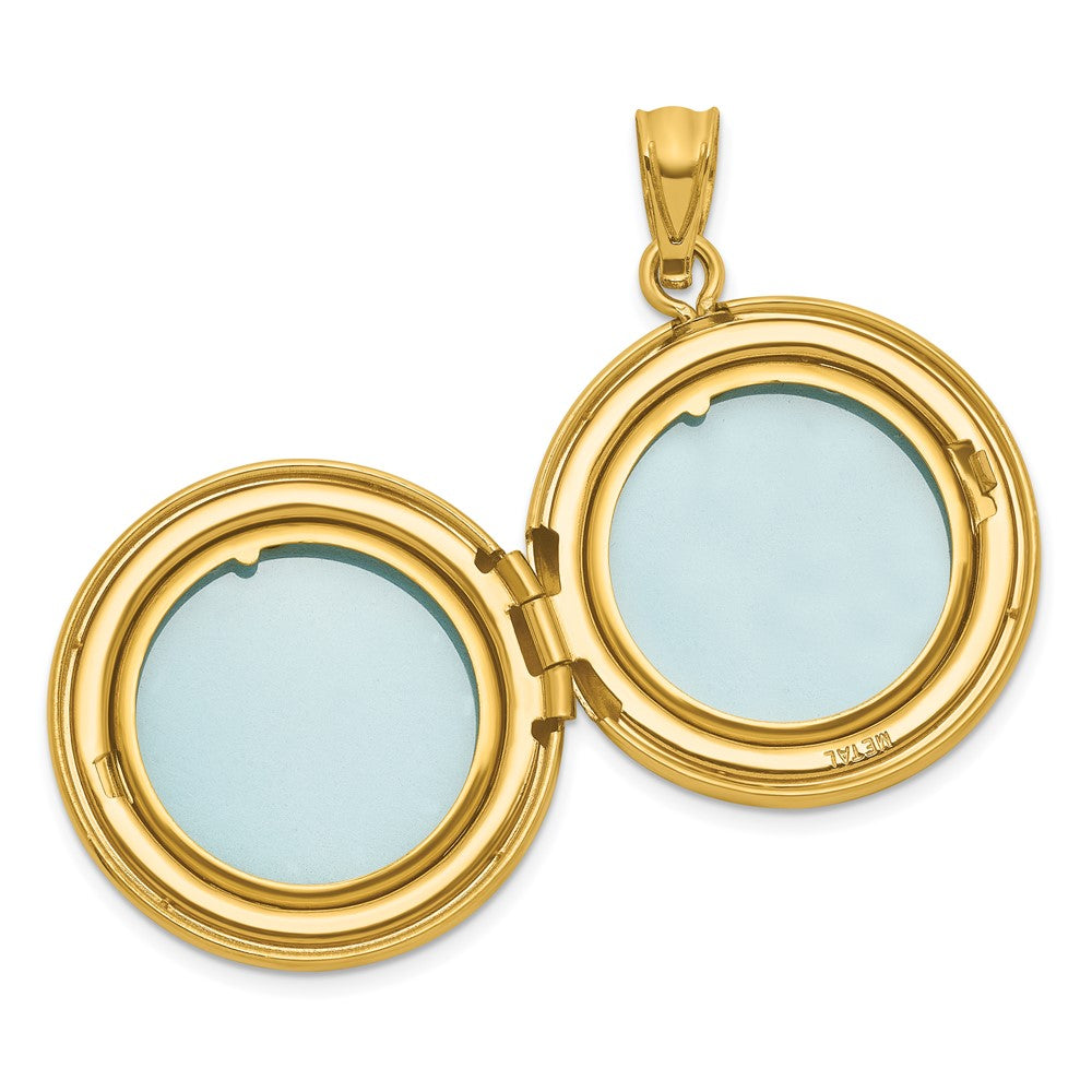 SS Gold-plated Brushed And Polished Diamond 20mm Round Locket