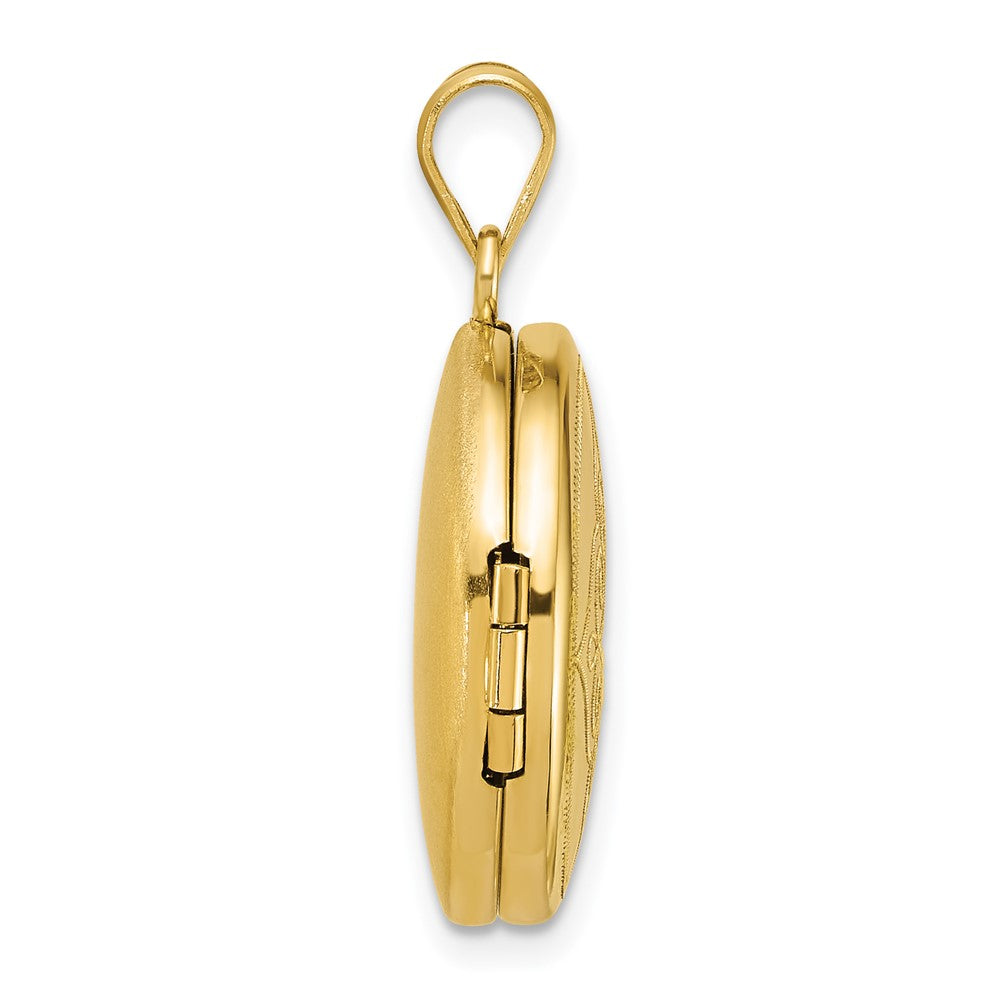SS Gold-plated Brushed And Polished Fancy Design 20mm Round Locket