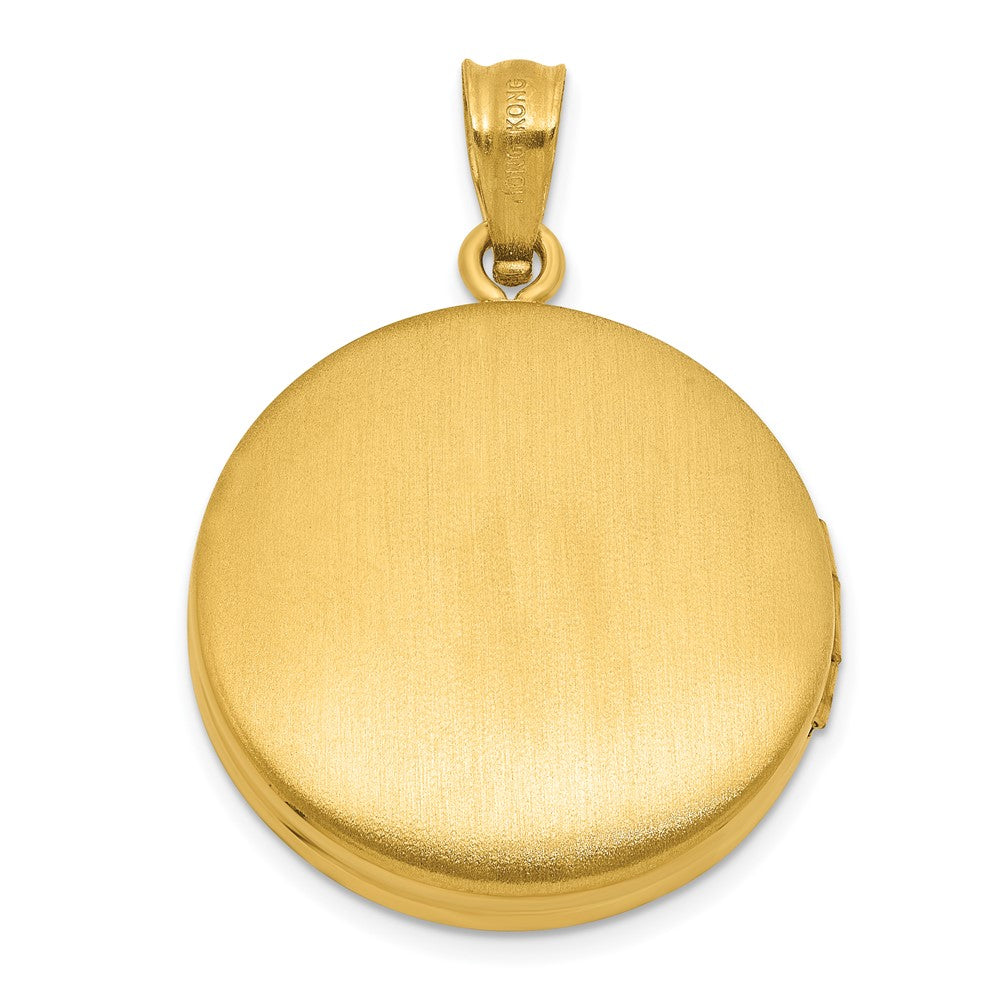 SS Gold-plated Brushed And Polished Fancy Design 20mm Round Locket
