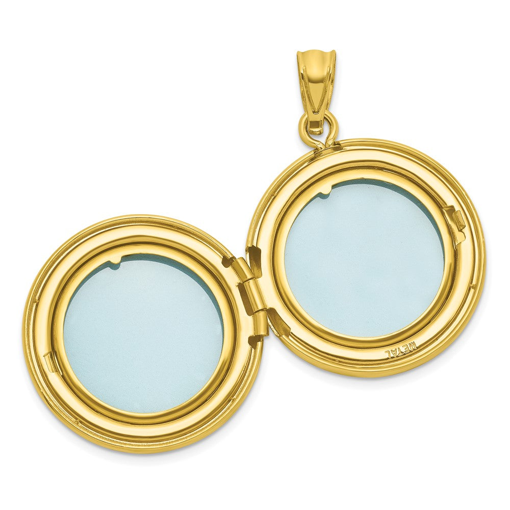 SS Gold-plated Brushed And Polished Paw Print 20mm Round Locket