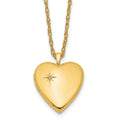 1/20 14K Gold Filled 20mm Polished/Satin Dia Star Heart Locket Necklace