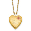 1/20 14K Gold Filled 20mm Enameled I Love You Heart Locket Necklace
