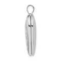 Sterling Silver Rhodium-plated 24mm D/C Cross Heart Locket